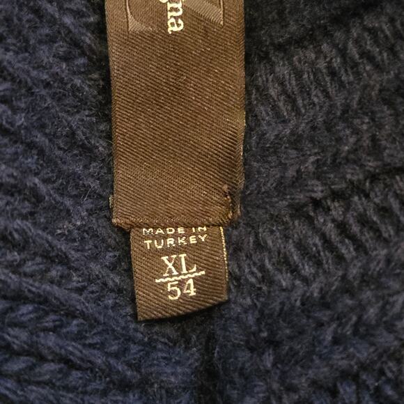 Ermenegildo Zegna Wool Sweater Size XL/54 Navy Chunky Mock Neck 5 Button - Picture 9 of 14